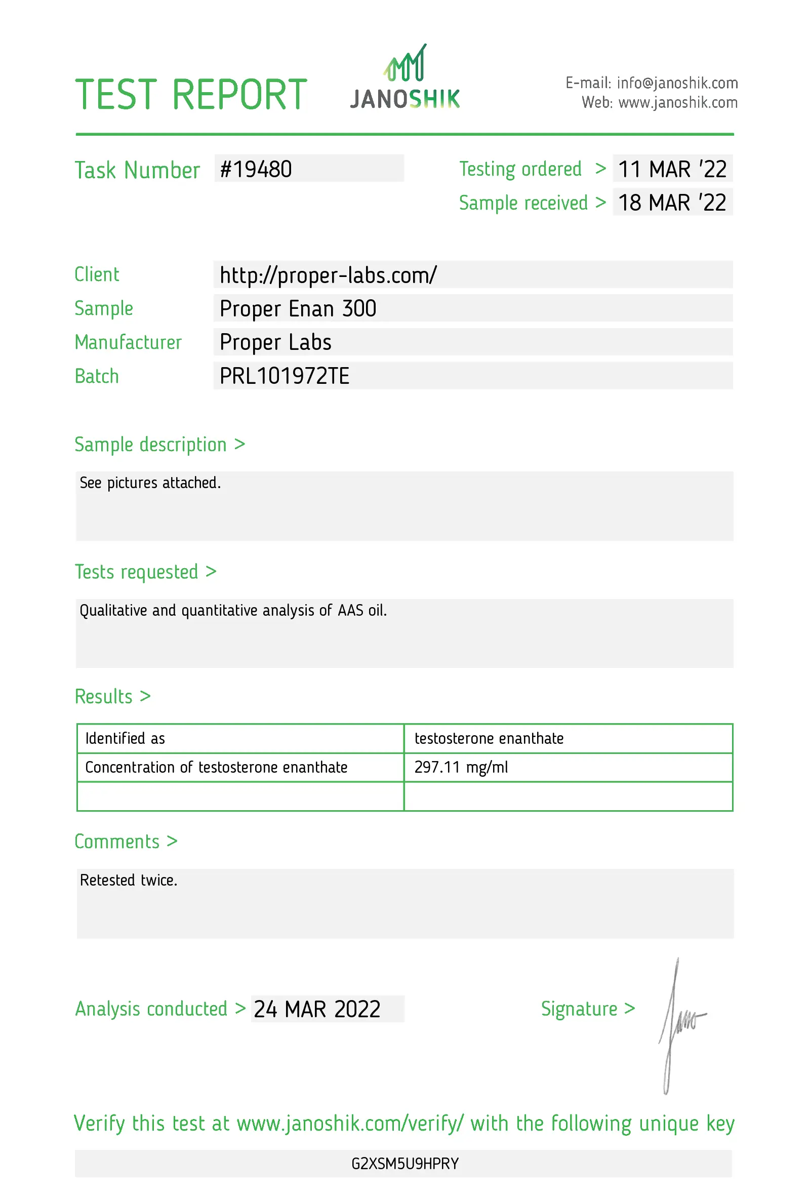 Testosterone Enanthate 300 – Proper Labs – Image 2