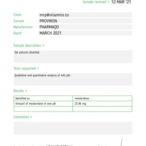 Alternative view of Proviron – Pharmaqo Labs [50tab/25mg]