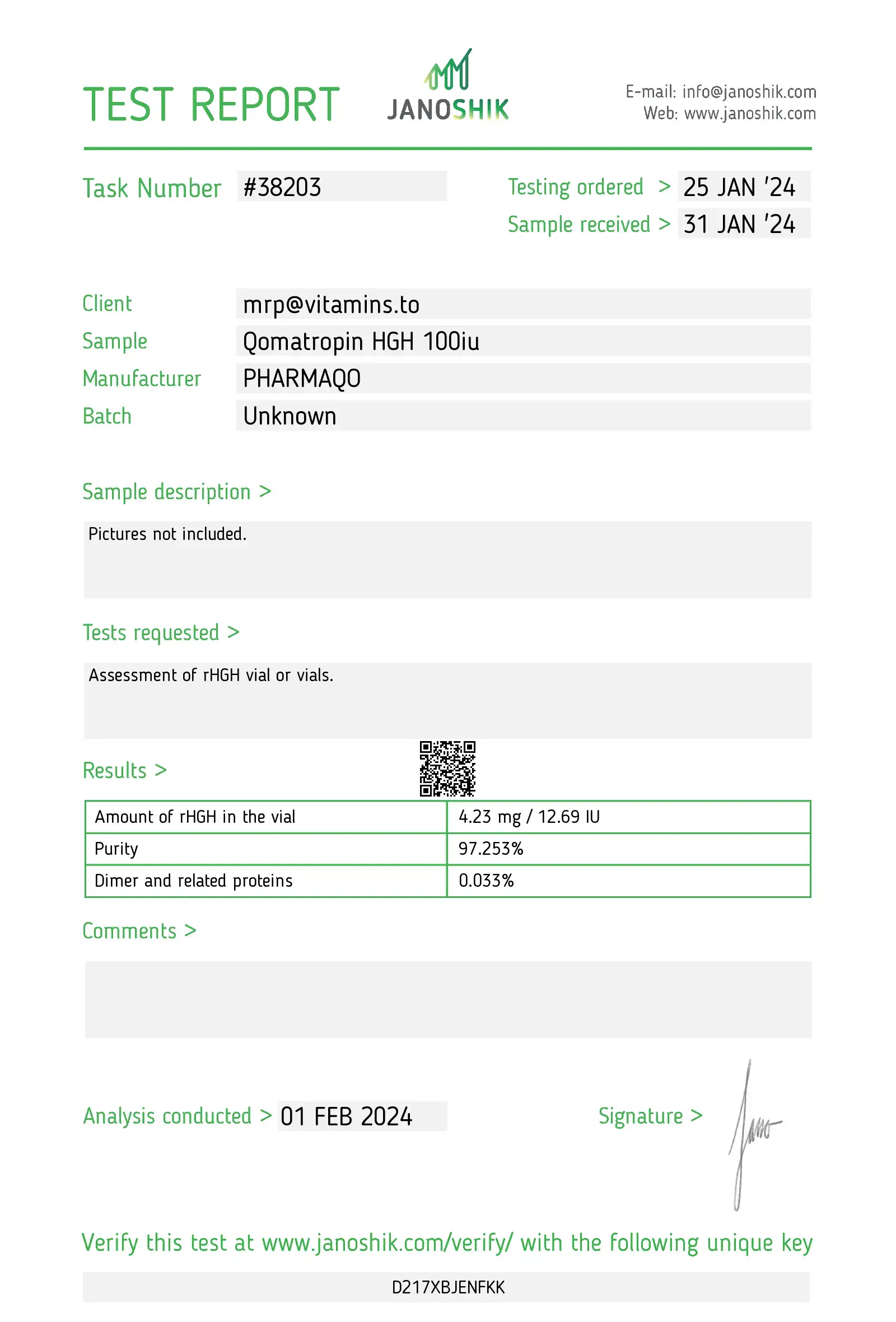 Qomatropin HGH 100iu – Pharmaqo Labs – Image 2