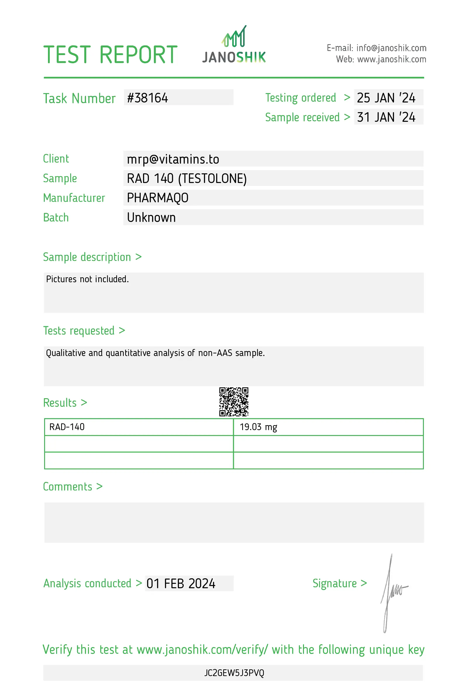 RAD 140 Testolone 20mg | PharmaQo Labs – Image 3