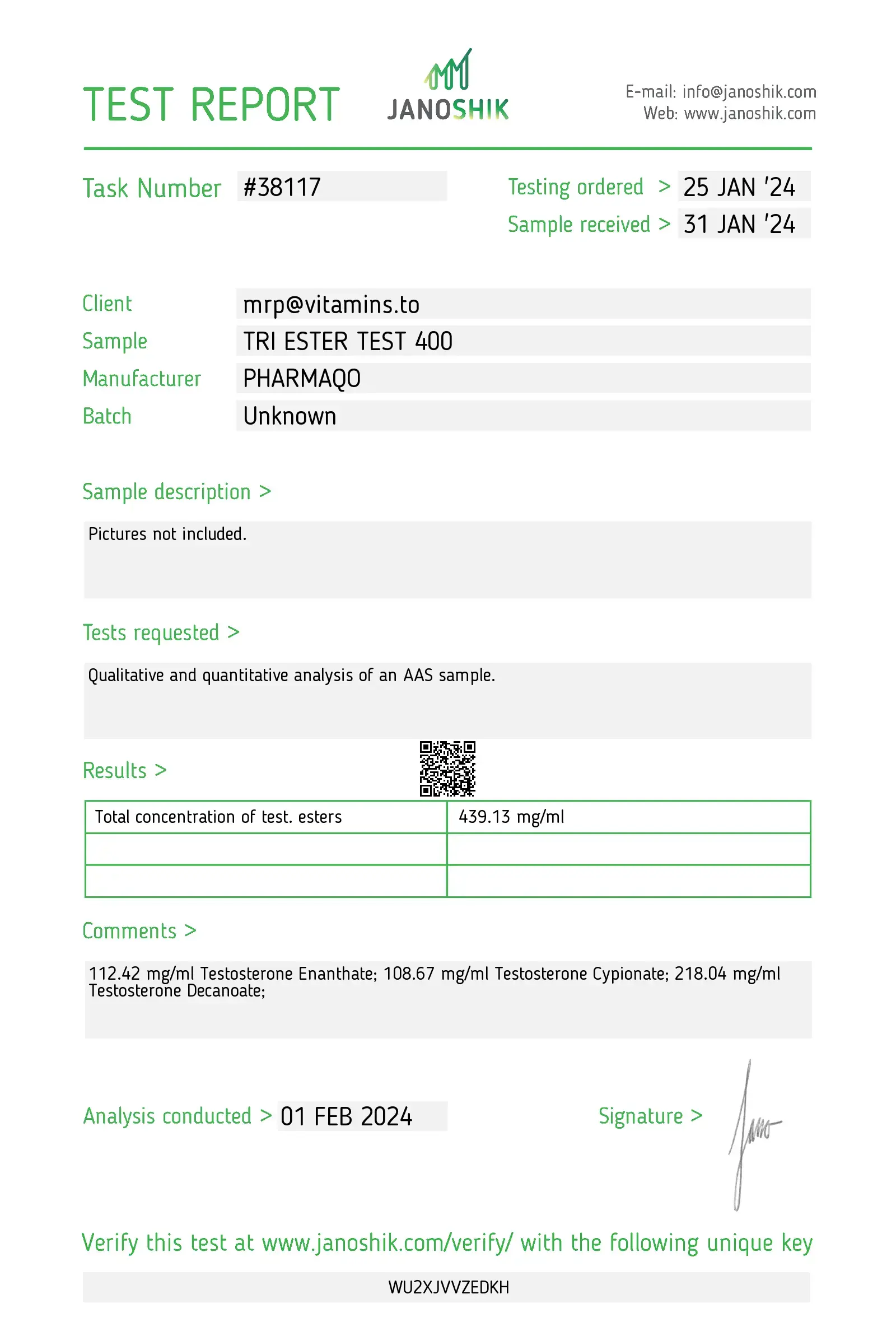 Tri-Ester Test 400 – Pharmaqo Labs – Image 2
