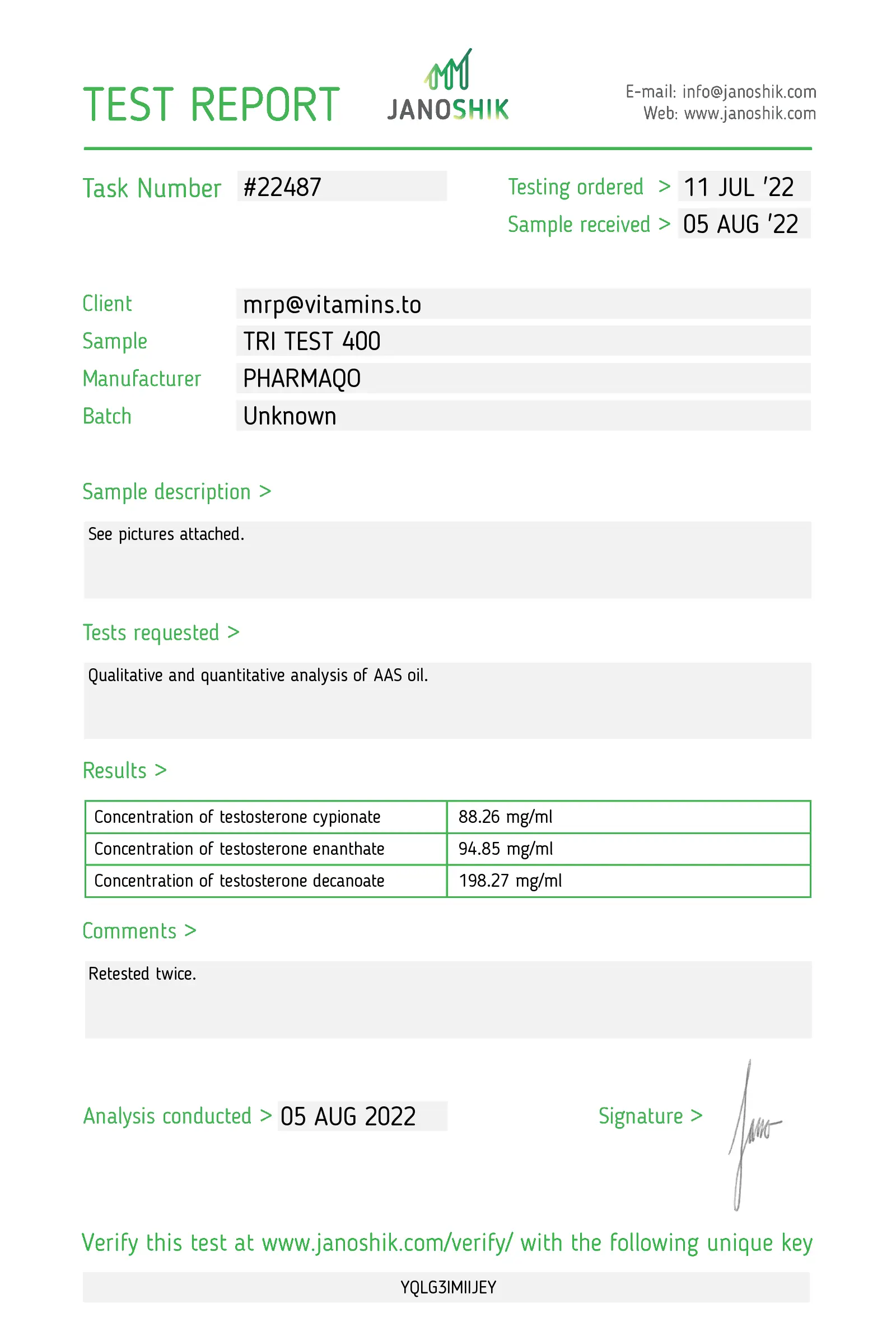 Tri-Ester Test 400 – Pharmaqo Labs – Image 4