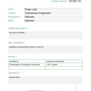 Alternative view of Testosterone Propionate 100 – Proper Labs