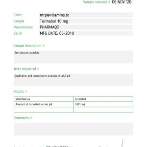 Alternative view of Turinabol – Pharmaqo Labs [10mg/100tabs]