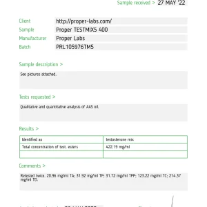 Alternative view of Testosterone Mix5 400 – Proper Labs